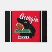 Georgia Red en Black Football Deurmat (Voorkant)
