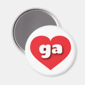 Georgia red hart - Ik hou van ga Magneet (Voorkant / Achterkant)