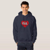 Georgia Red Heart - Ik hou van GA Hoodie (Voorkant volledig)