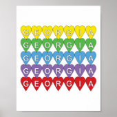 Georgia Regenboog Harten Poster (Voorkant)