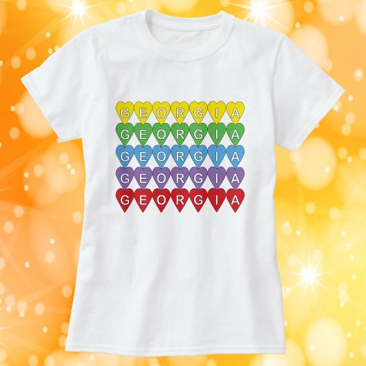 Georgia Regenboog Hartjes T-shirt