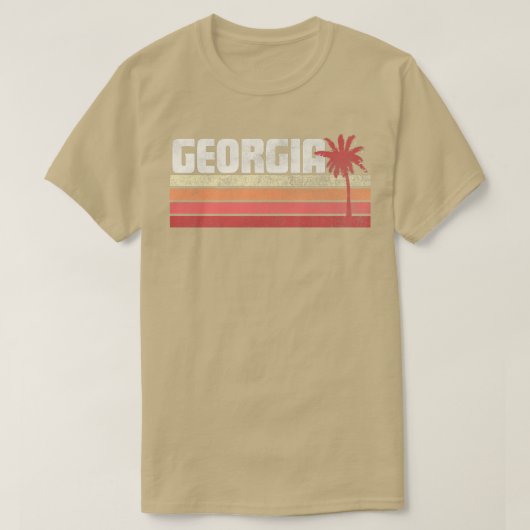 Georgia  Retro 70s 80s 90s Kortband palm T-shirt (Design voorkant)