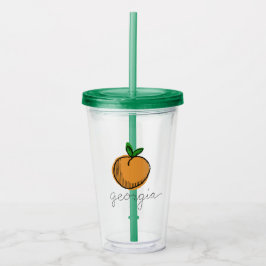 Georgia Retro Peach Acryl Drinkbeker