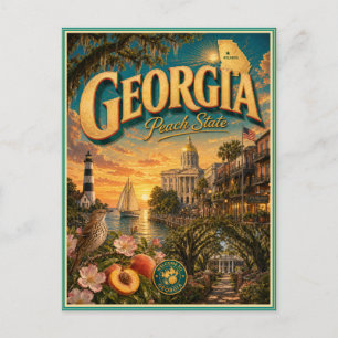 Georgia Retro Reis Souvenir Ansichtkaart Briefkaart