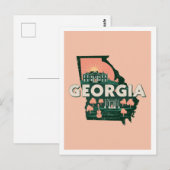 Georgia Retro Travel Design Iconische Verenigde St Briefkaart (Voorkant / Achterkant)