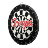 Georgia Rode tekst Zwart en Wit Retro Dartbord (Voorkant Rechts)