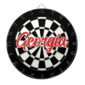 Georgia Rode tekst Zwart-wit Retro Dartbord (Voorkant)