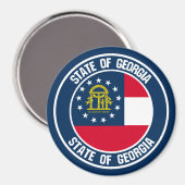 Georgia Round Emblem Magneet (Voorkant / Achterkant)