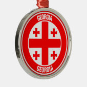 Georgia Round Emblem Metalen Ornament (Rechts)