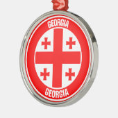 Georgia Round Emblem Metalen Ornament (Links)
