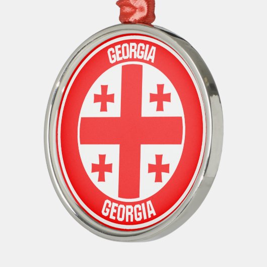 Georgia Round Emblem Metalen Ornament (Links)