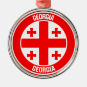 Georgia Round Emblem Metalen Ornament (Voorkant)