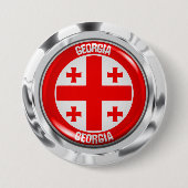 Georgia Round Emblem Ronde Button 7,6 Cm (Voorkant)