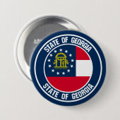 Georgia Round Emblem Ronde Button 7,6 Cm (Voorkant /achterkant)