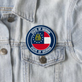 Georgia Round Emblem Ronde Button 7,6 Cm (In situ)