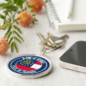 Georgia Round Emblem Sleutelhanger (Zijkant)