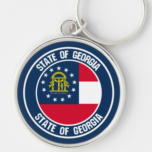 Georgia Round Emblem Sleutelhanger (Voorkant)