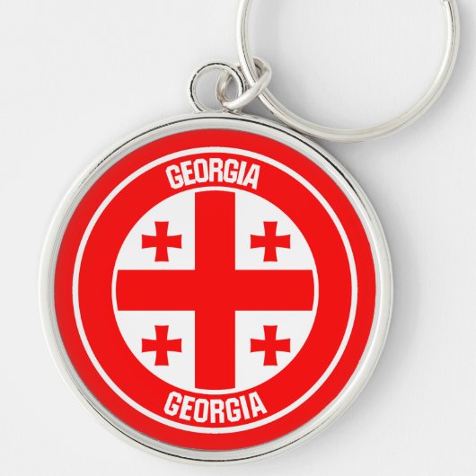 Georgia Round Emblem Sleutelhanger (Voorkant)