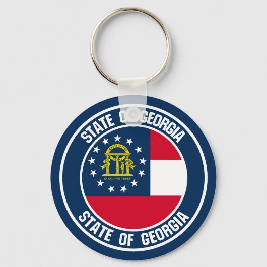 Georgia Round Emblem Sleutelhanger (Voorkant)