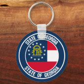 Georgia Round Emblem Sleutelhanger (Voorkant)