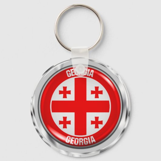 Georgia Round Emblem Sleutelhanger (Voorkant)