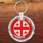 Georgia Round Emblem Sleutelhanger (Voorkant)