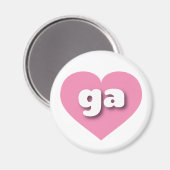 Georgia roze hart - Ik hou van ga Magneet (Voorkant / Achterkant)