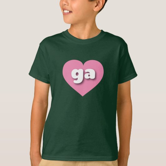 Georgia roze hart - Ik hou van ga T-shirt (Voorkant)