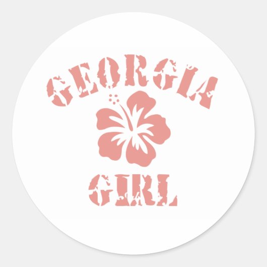 Georgia roze meisje ronde sticker (Voorkant)