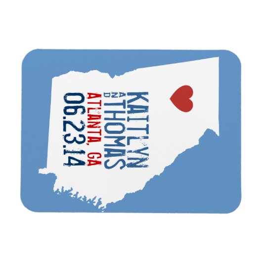 Georgia Save the Date -  stad Magneet (Horizontaal)