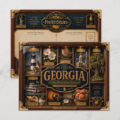 Georgia-schaduwdoos 3D figuur staat Briefkaart (Voorkant / Achterkant)