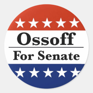 Georgia-senator Jon Ossoff herkozen in 2026 Ronde Sticker