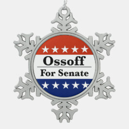 Georgia-senator Jon Ossoff herkozen in 2026 Tin Sneeuwvlok Ornament