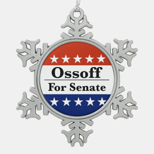 Georgia-senator Jon Ossoff herkozen in 2026 Tin Sneeuwvlok Ornament (Voorkant)