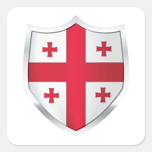 Georgia Silver Shield Flag Vierkante Sticker (Voorkant)