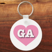 Georgia Solid Pink Heart - Big Love Sleutelhanger (Voorkant)