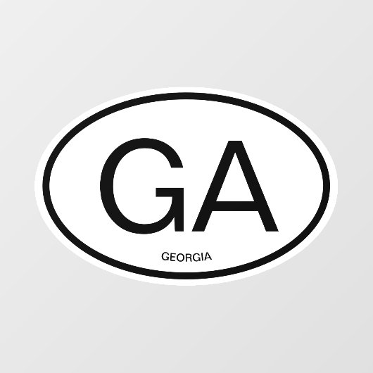 Georgia staatscode afkorting ovale vorm auto raamsticker (Vel)