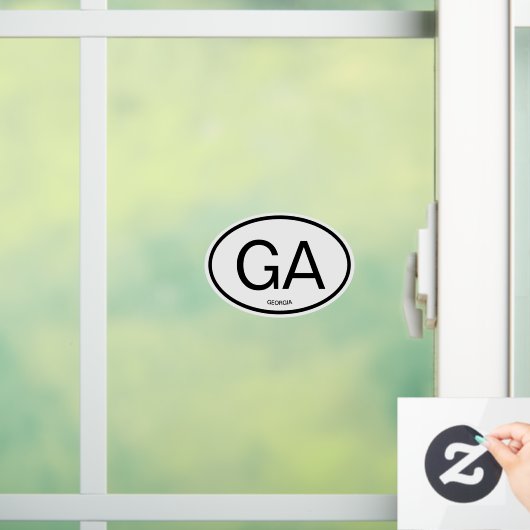 Georgia staatscode afkorting ovale vorm auto raamsticker (Huis)