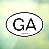 Georgia staatscode afkorting ovale vorm auto raamsticker (Vel 3)