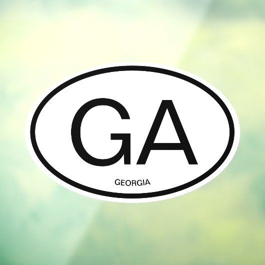 Georgia staatscode afkorting ovale vorm auto raamsticker (Vel 3)