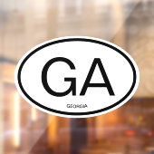 Georgia staatscode afkorting ovale vorm auto raamsticker (Vel 2)