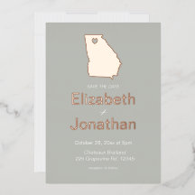 Georgia Staatskaart Save The Date Rose Goud 