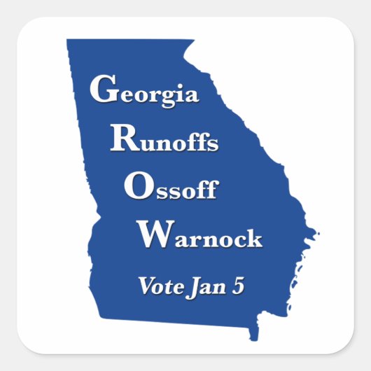 Georgia start Ossoff Warnock Vierkante Sticker (Voorkant)
