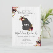 Georgia State Bestemming Bruids Douche Uitnodiging (Staand voorkant)