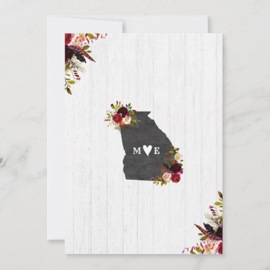 Georgia State Bestemming Bruids Douche Uitnodiging (Achterkant)