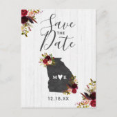 Georgia State Bestemming Rustic Save the Date Aankondigingskaart (Voorkant)