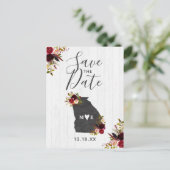 Georgia State Bestemming Rustic Save the Date Aankondigingskaart (Staand voorkant)