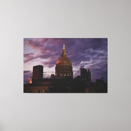 Georgia State Capitol bij zonsondergang - Canvas (Voorkant)