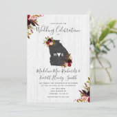 Georgia State Chique bestemming bruiloft uitnodigi Kaart (Staand voorkant)