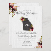 Georgia State Chique bestemming bruiloft uitnodigi Kaart (Voorkant / Achterkant)